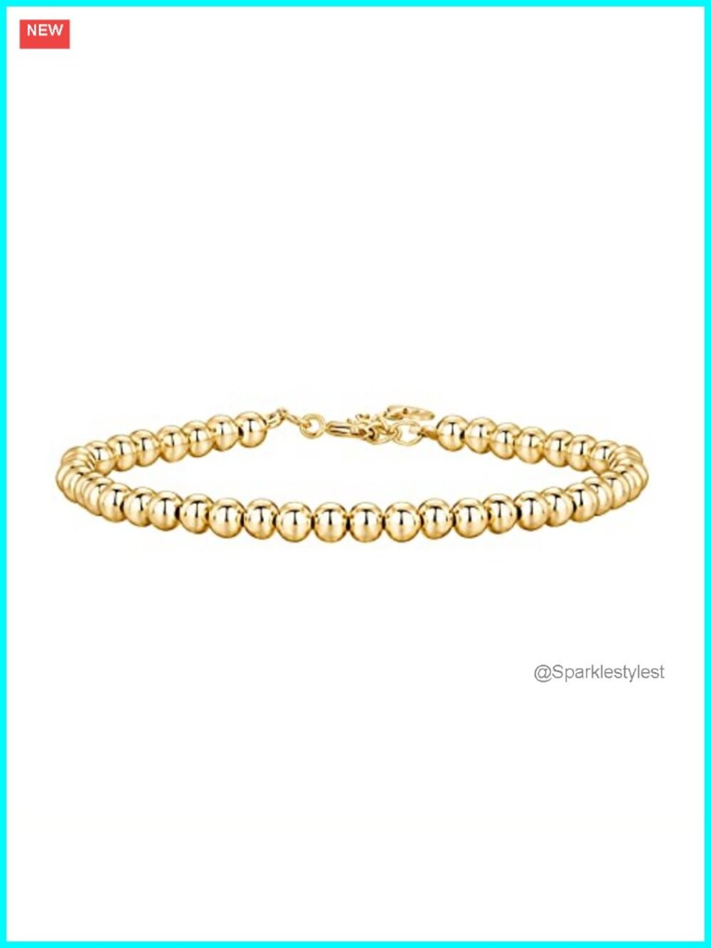 14K Gold Plated Beaded Bracelet Dainty Stackable Layering Jewelry